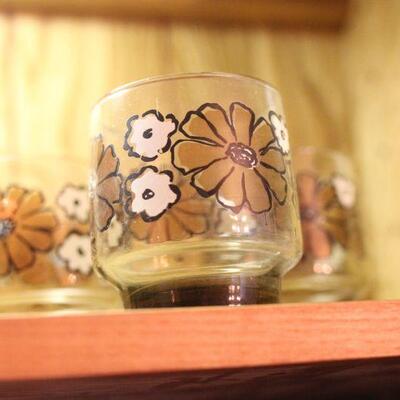Lot 92 Mid Century Floral Glasses