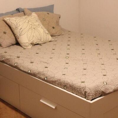 Lot 103 Ikea Full/Queen Platform Storage Bed 77x55.5x23