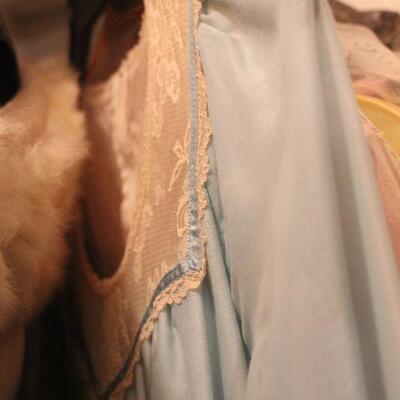 Lot 108 Contents of Vintage Clothing Closet; Wedding Dress, Fur & More