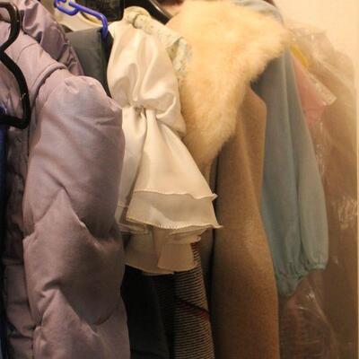Lot 108 Contents of Vintage Clothing Closet; Wedding Dress, Fur & More