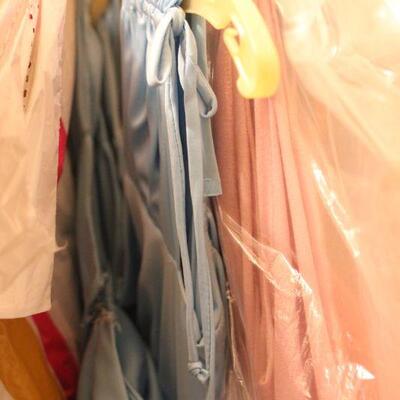 Lot 108 Contents of Vintage Clothing Closet; Wedding Dress, Fur & More