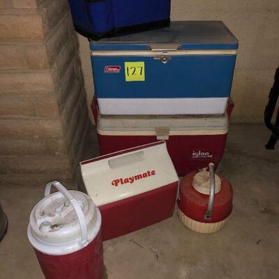 Lot 127 Ice Chests & Thermoses 