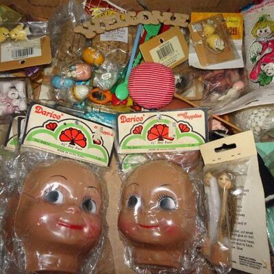 Lot of MCM Craft Supplies, Doll Faces, Felt Birds and more! 