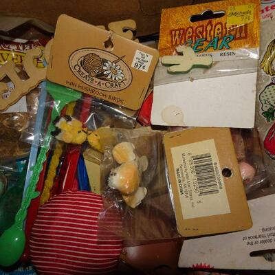 Lot of MCM Craft Supplies, Doll Faces, Felt Birds and more! 