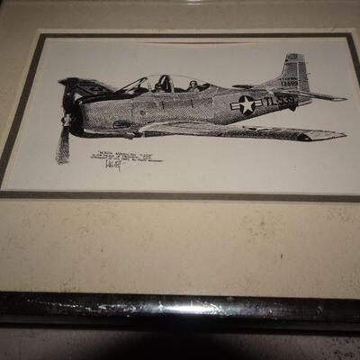5 Airplane Ink Paintings, Signed & Dated Joe Milich 