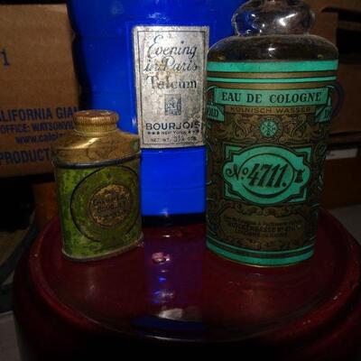 3 Vintage Perfume Bottle Containers 