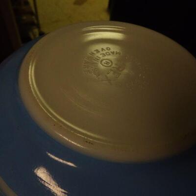 Vintage Pyrex Blue & White Striped Bowl 