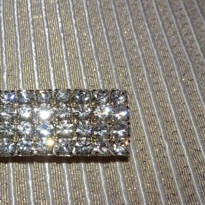 Clear White Rhinestone Square Brooch