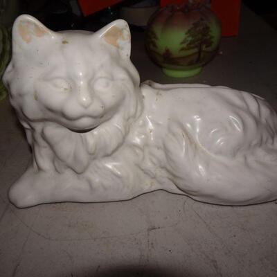 White CAt Planter, Ceramic 
