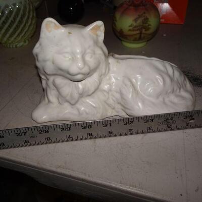 White CAt Planter, Ceramic 
