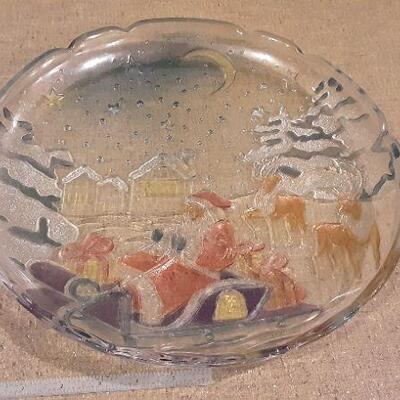 Santa glass plate