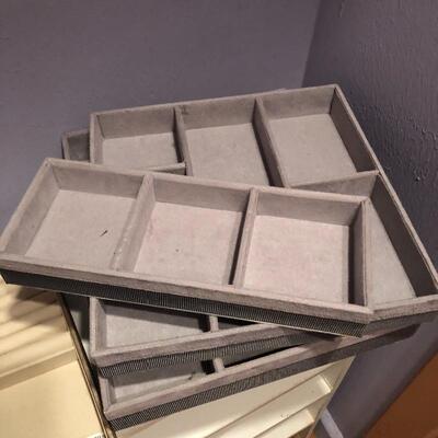 Lot 50 - Satin & Felt Lined Jewelry Trays