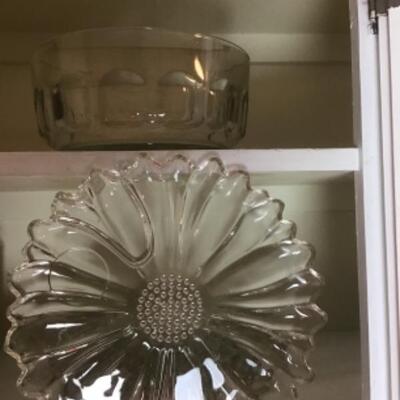 F - 777  Lot of Beautiful Glass Plates & Large Glass Bowl