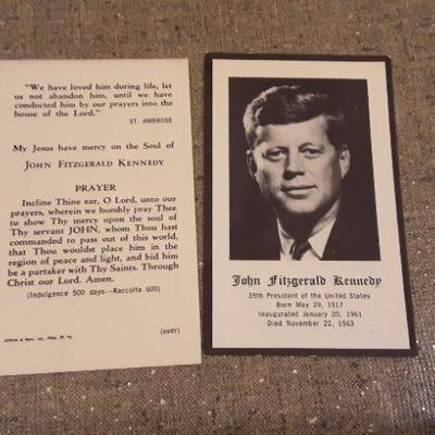JFK prayer cards