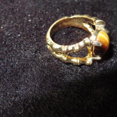 Large Amber Stone Ring