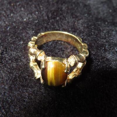Large Amber Stone Ring