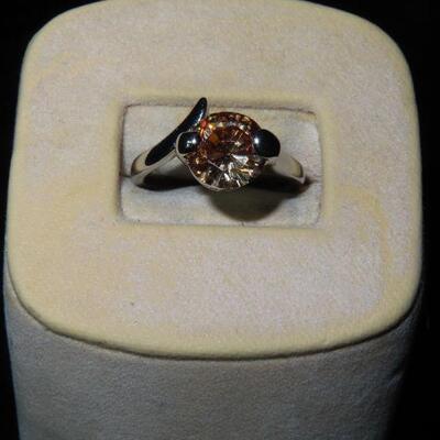 Orange Round Stone Ring