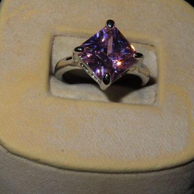 Pink Solitare Ring
