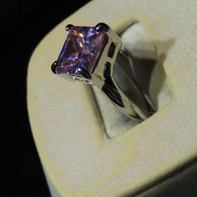Pink Solitare Ring