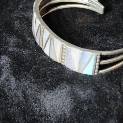 Turquoise and Opalescent Cuff