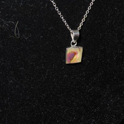 Opalescent Sterling Chain and Ring