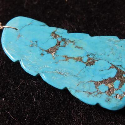 Turquoise Feather Sterling Chain