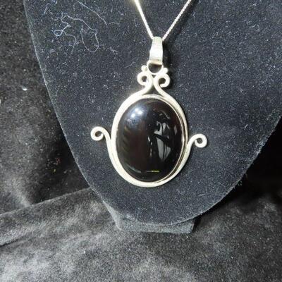 Sterling Onyx Necklace 