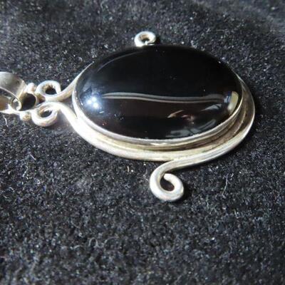 Sterling Onyx Necklace 