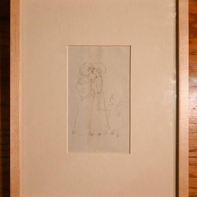 Two-sided frame with illustrations by a young girl