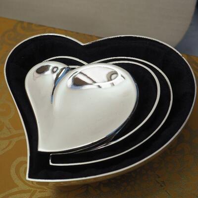 Lot 58 Collectibles #2 Crock, Vintage shoe horns, Carved large Designer glass bowl, Silver plate