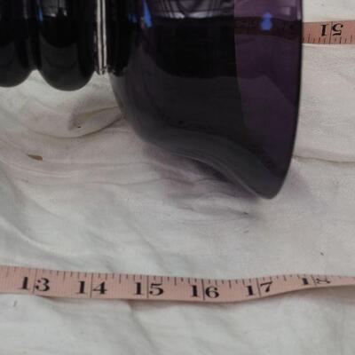 Lot 61 , 17 inch Amethyst glass mid century double sided  vase/ Candleholder