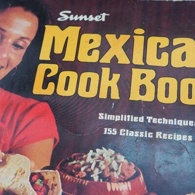 Lot 62,  Vintage Kitchen Cookbooks, Silk flowers, 