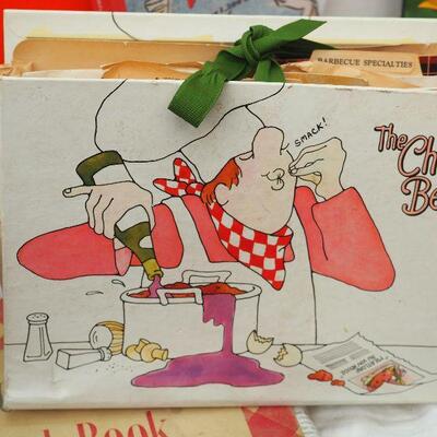 Lot 62,  Vintage Kitchen Cookbooks, Silk flowers, 