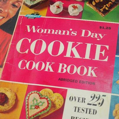 Lot 62,  Vintage Kitchen Cookbooks, Silk flowers, 