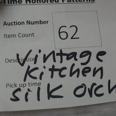 Lot 62,  Vintage Kitchen Cookbooks, Silk flowers, 