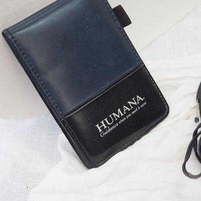 Lot 63 Clock radios, HP Scanner flatbed, various leather vintage holders