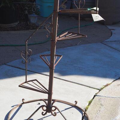 Lot 65 Large 8' iron vintage plant ladder stand
