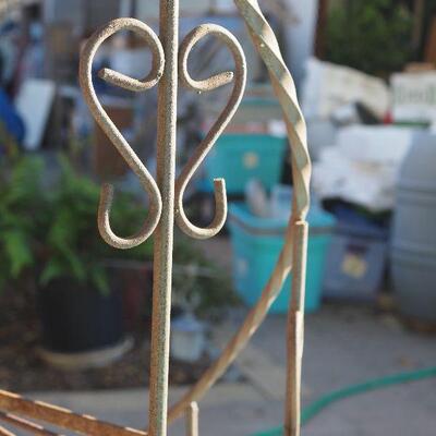 Lot 65 Large 8' iron vintage plant ladder stand