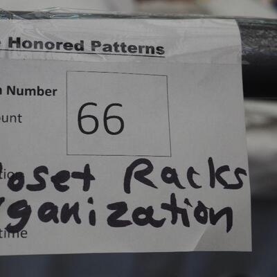 Lot 66 2 portable clothing racks, adjustable, closet organizers, shoe forms