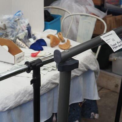 Lot 66 2 portable clothing racks, adjustable, closet organizers, shoe forms