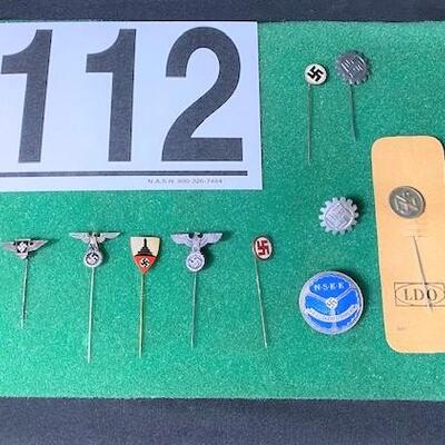 LOT#112B: 10 Nazi Pins & Stick Pins