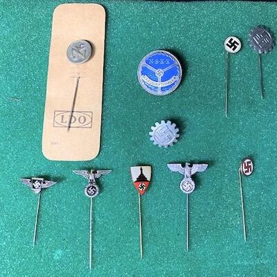 LOT#112B: 10 Nazi Pins & Stick Pins