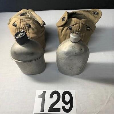 LOT#129: Pair of US Military Canteens WWII