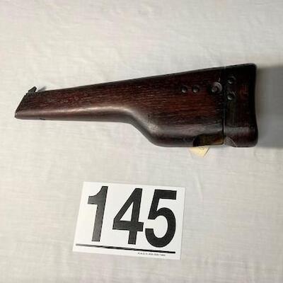 LOT#145: 1945 German WW II Mauser Wood Buttstock Holster