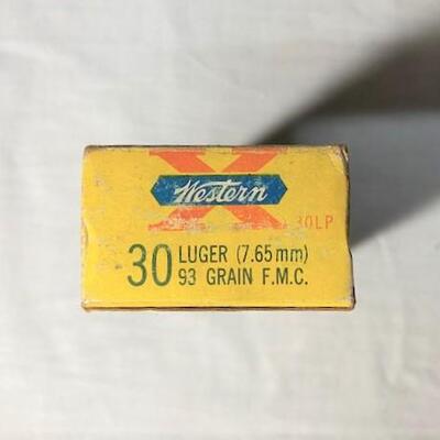 LOT#190: NOS Western x .30 Luger 7.65mm Ammo (#2)