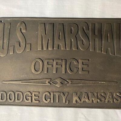 LOT#226: Bronze US Marshall Office Dodge City Plaque