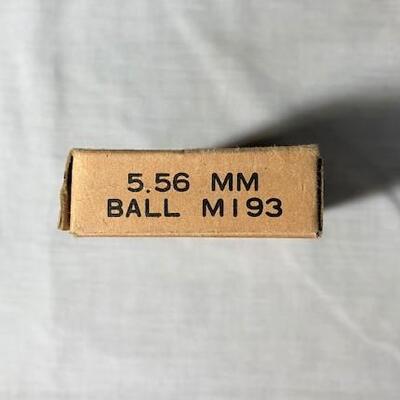 LOT#250: NOS 5.56mm Ball M193 Ammo (Unopened)