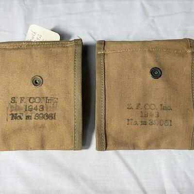 LOT#257: Pair of WWII M1 Carbine Magazines & Pouches (#1)