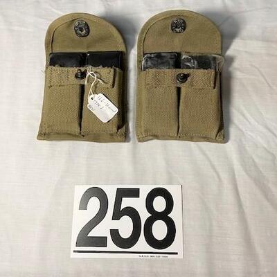 LOT#258: Pair of WWII M1 Carbine Magazines & Pouches (#2)