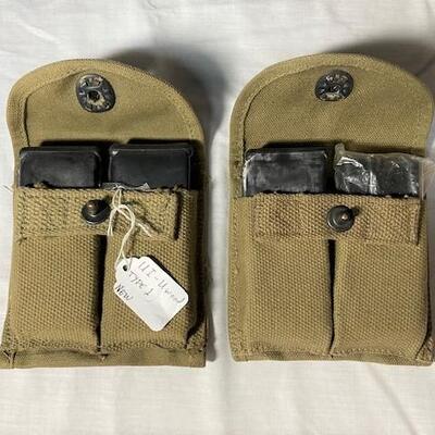 LOT#258: Pair of WWII M1 Carbine Magazines & Pouches (#2)